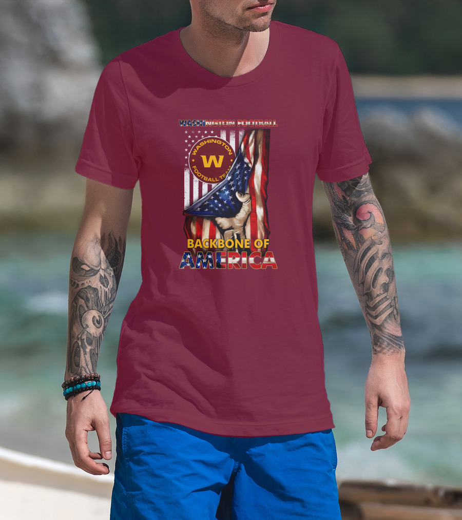 Washington Football Team Backbone Of America Stars And Stripes W T-Shirt