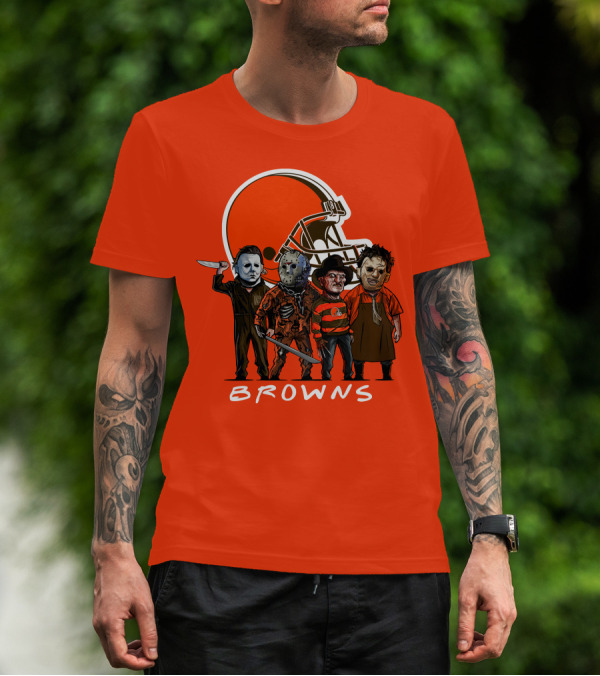 Cleveland Browns Halloween The Slasher Squad Browns T-Shirt