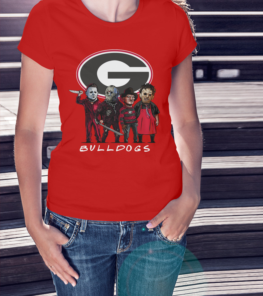 Georgia Bulldogs Halloween Slasher Movie Characters Team T-Shirt