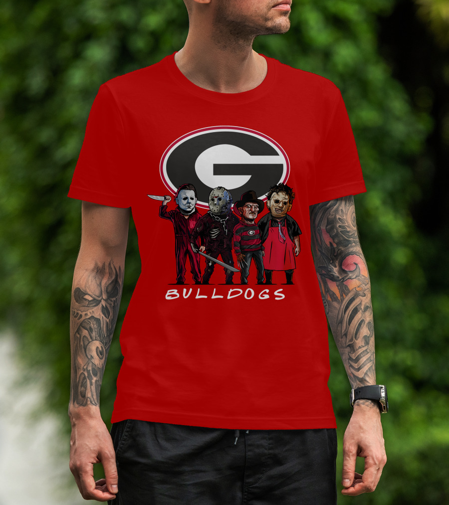 Georgia Bulldogs Halloween Slasher Movie Characters Team T-Shirt
