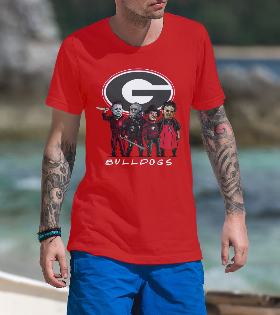 Georgia Bulldogs Halloween Slasher Movie Characters Team T-Shirt