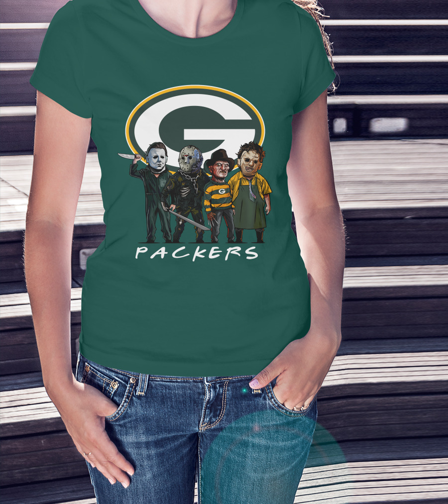 Green Bay Packers Halloween Horror Characters Squad T-Shirt