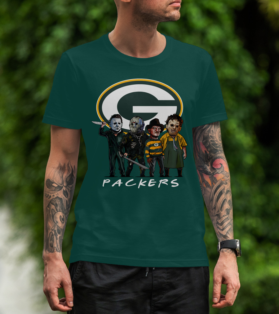 Green Bay Packers Halloween Horror Characters Squad T-Shirt