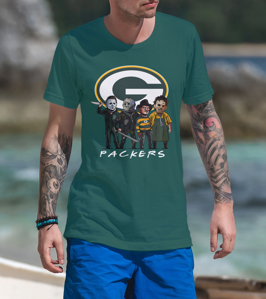 Green Bay Packers Halloween Horror Characters Squad T-Shirt