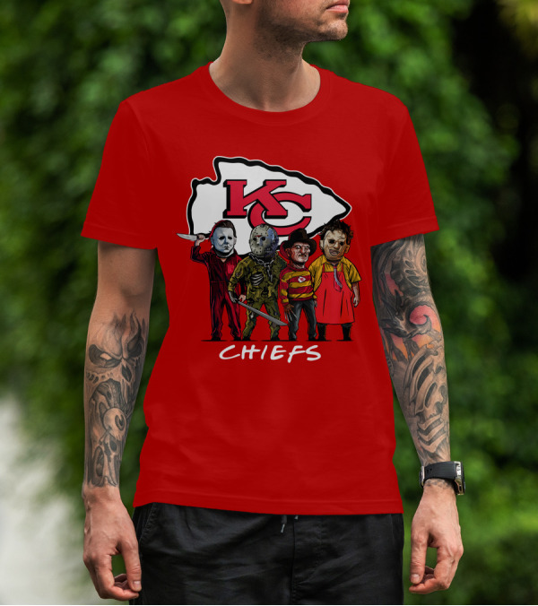 Kansas City Chiefs Halloween Slasher Squad Horror Team T-Shirt