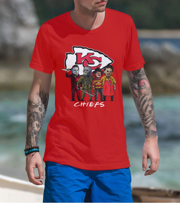 Kansas City Chiefs Halloween Slasher Squad Horror Team T-Shirt