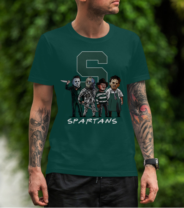 Halloween Slasher Squad Michigan State Spartans Monsters T-Shirt