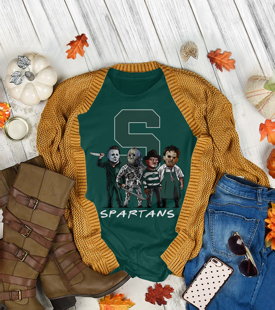 Halloween Slasher Squad Michigan State Spartans Monsters T-Shirt