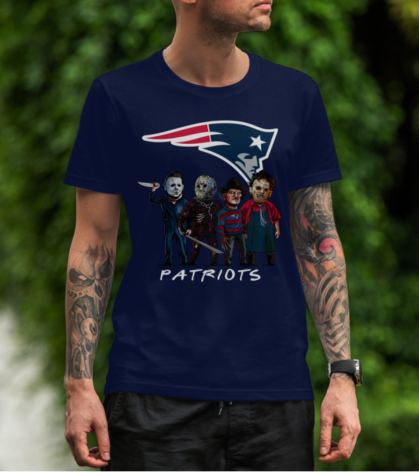 New England Patriots Halloween Horror Slasher Squad Team T-Shirt
