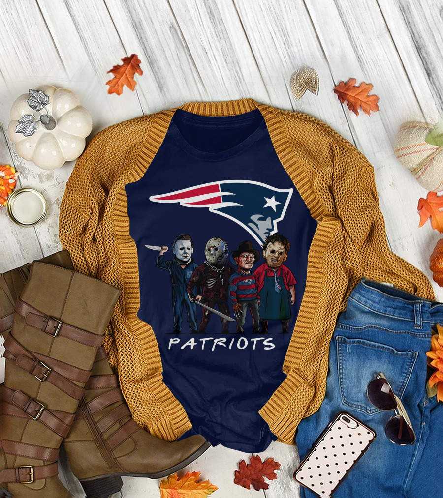 New England Patriots Halloween Horror Slasher Squad Team T-Shirt