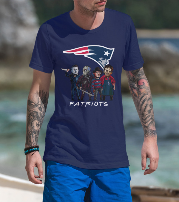 New England Patriots Halloween Horror Slasher Squad Team T-Shirt