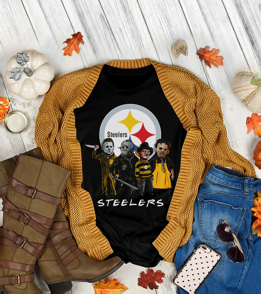 Pittsburgh Steelers Halloween Slasher Squad Team Characters T-Shirt