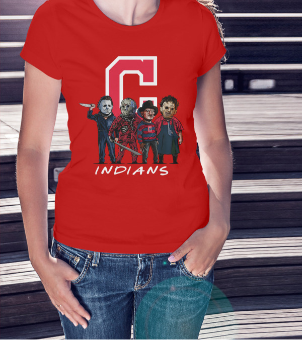 Cleveland Indians Halloween Horror Icons Slashers Crossover T-Shirt