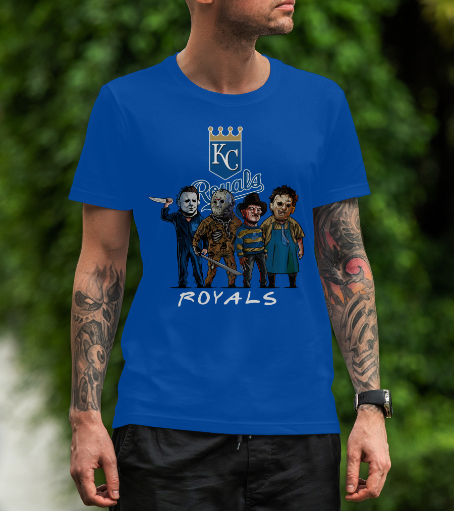 Kansas City Royals Halloween Horror Icons Team Squad T-Shirt