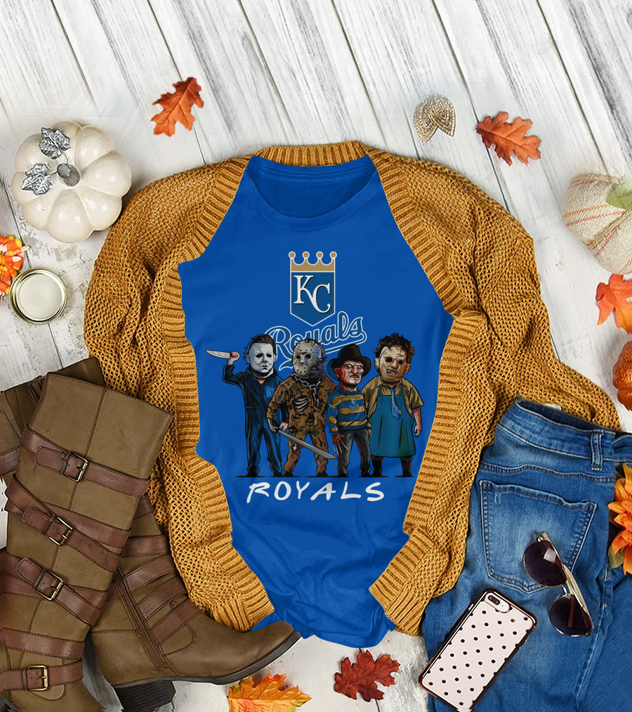 Kansas City Royals Halloween Horror Icons Team Squad T-Shirt