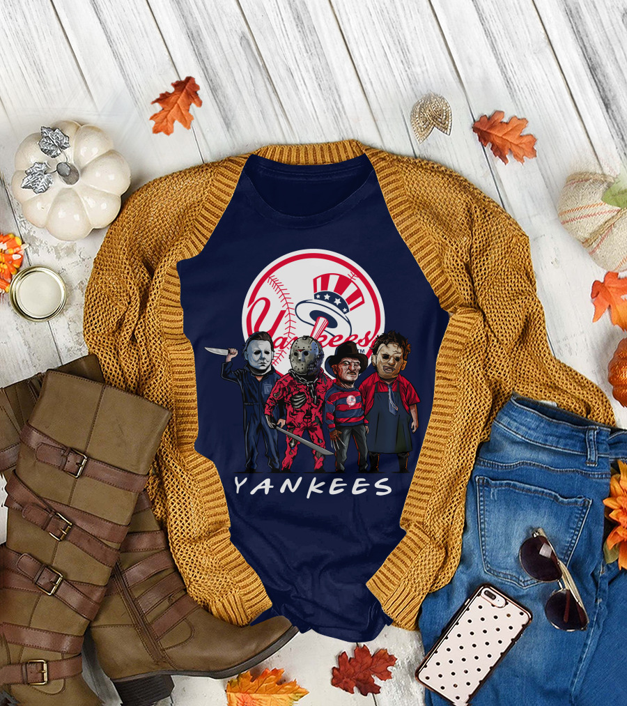 Yankees Halloween The Slasher Squad Teams Yankees T-Shirt