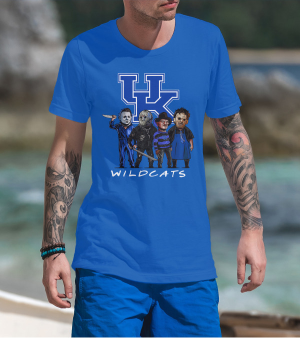 Kentucky Wildcats Halloween Horror Characters Team Up With Iconic Slashers T-Shirt