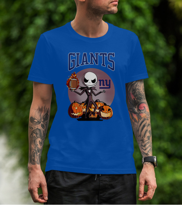Giants NY Jack Skellington Pumpkin Halloween T-Shirt