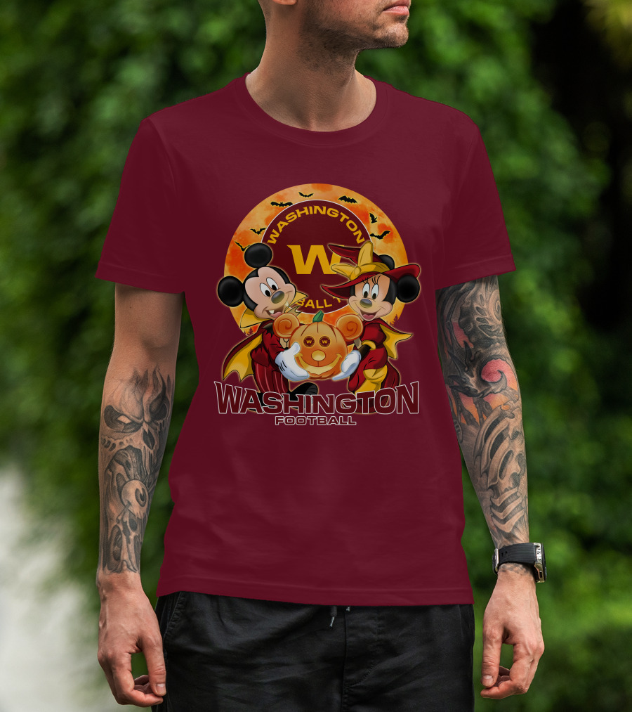 Washington Football Mickey Mouse Minnie Mouse Halloween T-Shirt