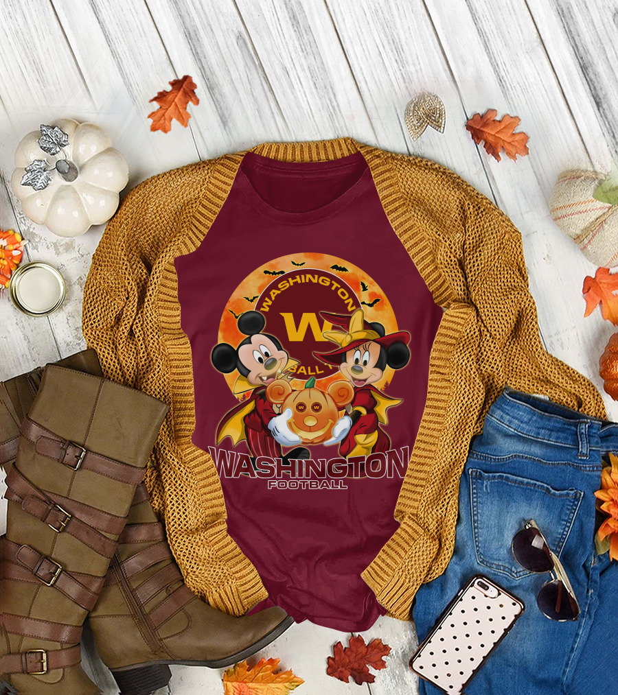 Washington Football Mickey Mouse Minnie Mouse Halloween T-Shirt