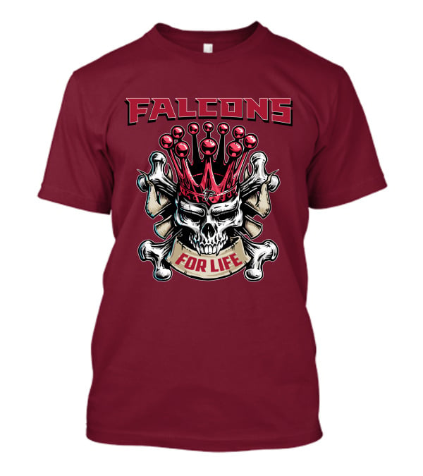 Falcons Skull King Crowned With Bones For Life T-Shirt