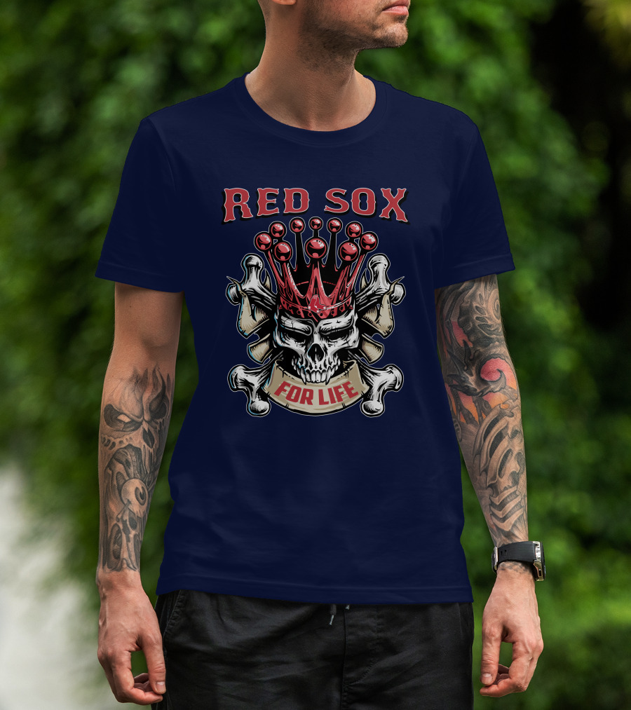 Red Sox Skull King For Life T-Shirt