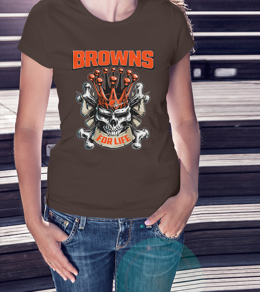Browns Skull King For Life T-Shirt
