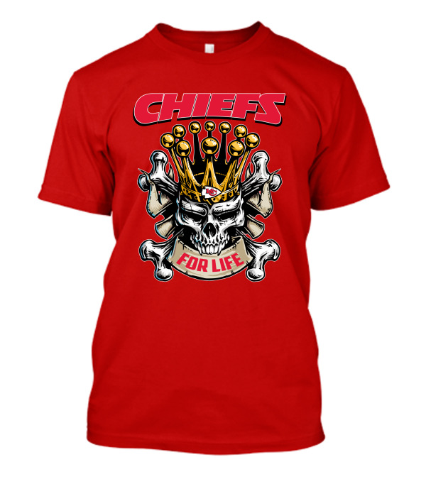 Chiefs Skull King Crown For Life T-Shirt