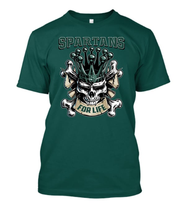 Spartans Skull King Michigan State For Life T-Shirt