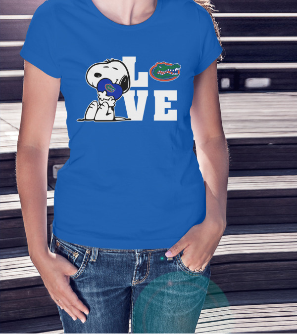 Snoopy Love Florida Gators Peanuts Team Fan Merchandise T-Shirt