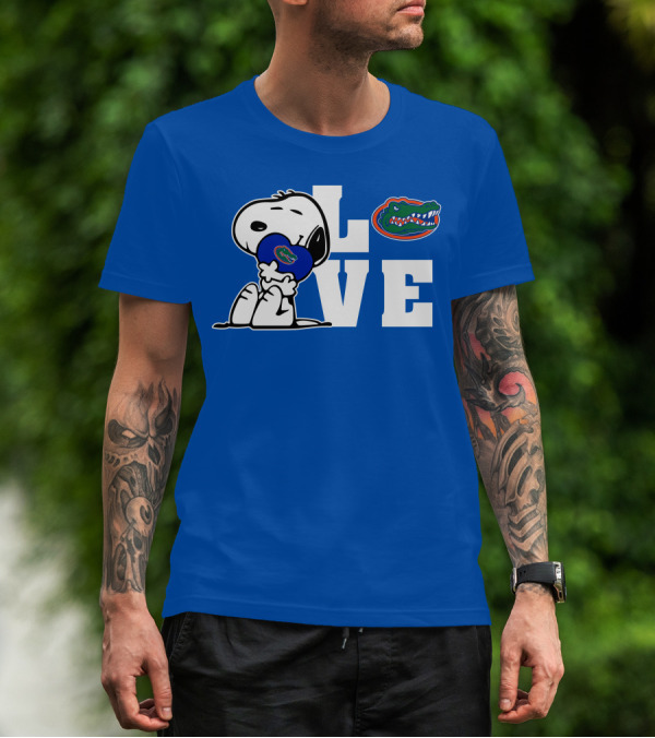 Snoopy Love Florida Gators Peanuts Team Fan Merchandise T-Shirt