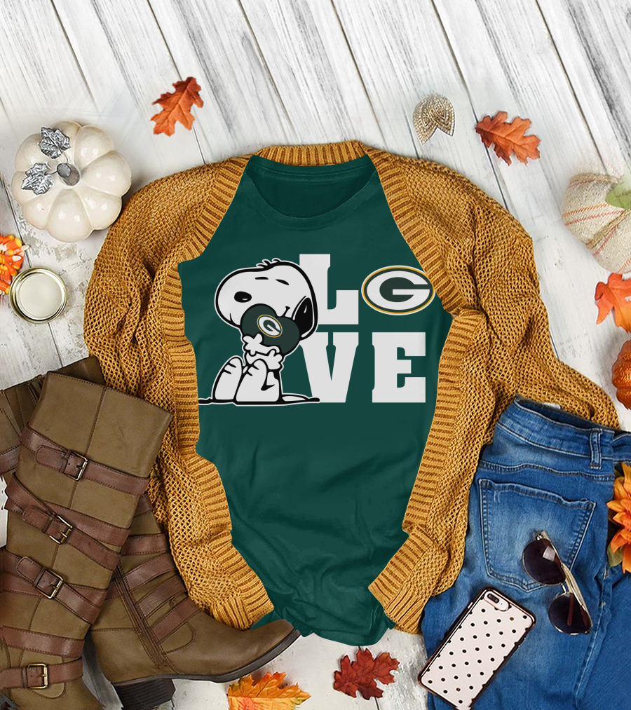 Snoopy Love Green Bay Packers T-Shirt