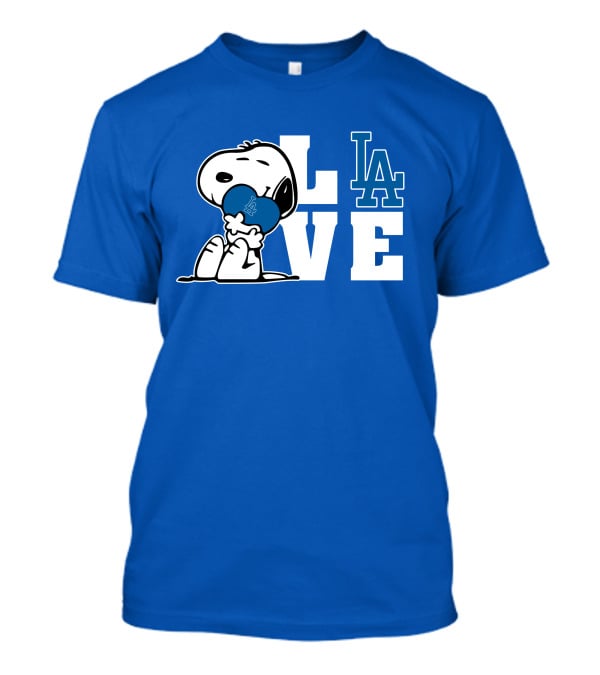 Snoopy Love La Dodgers Peanuts Mlb Collaboration T-Shirt