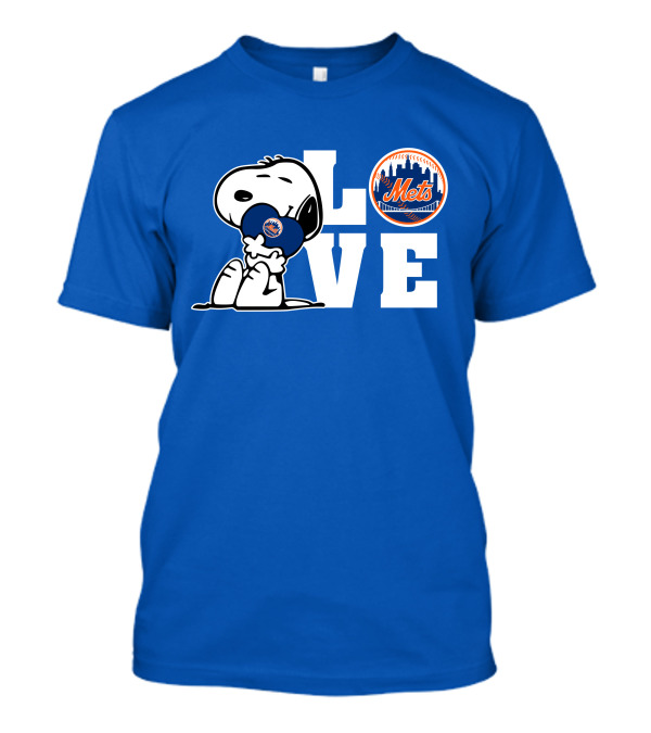 Snoopy Love Mets Baseball New York Peanuts Fan Gear T-Shirt