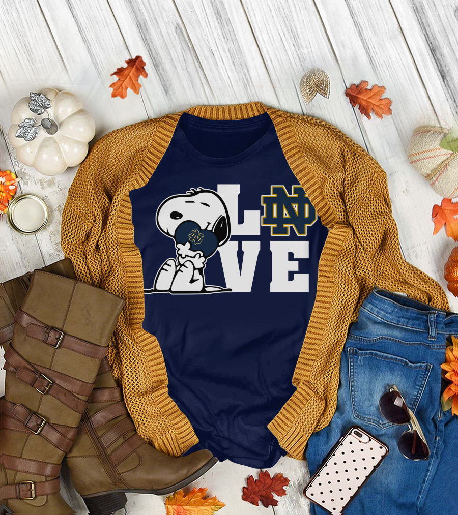 Snoopy Notre Dame Fighting Irish Love Nd T-Shirt