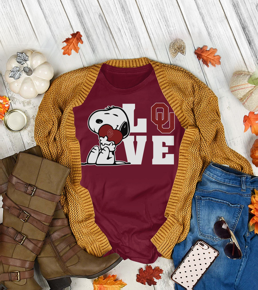 Snoopy Love Ou Oklahoma Sooners T-Shirt