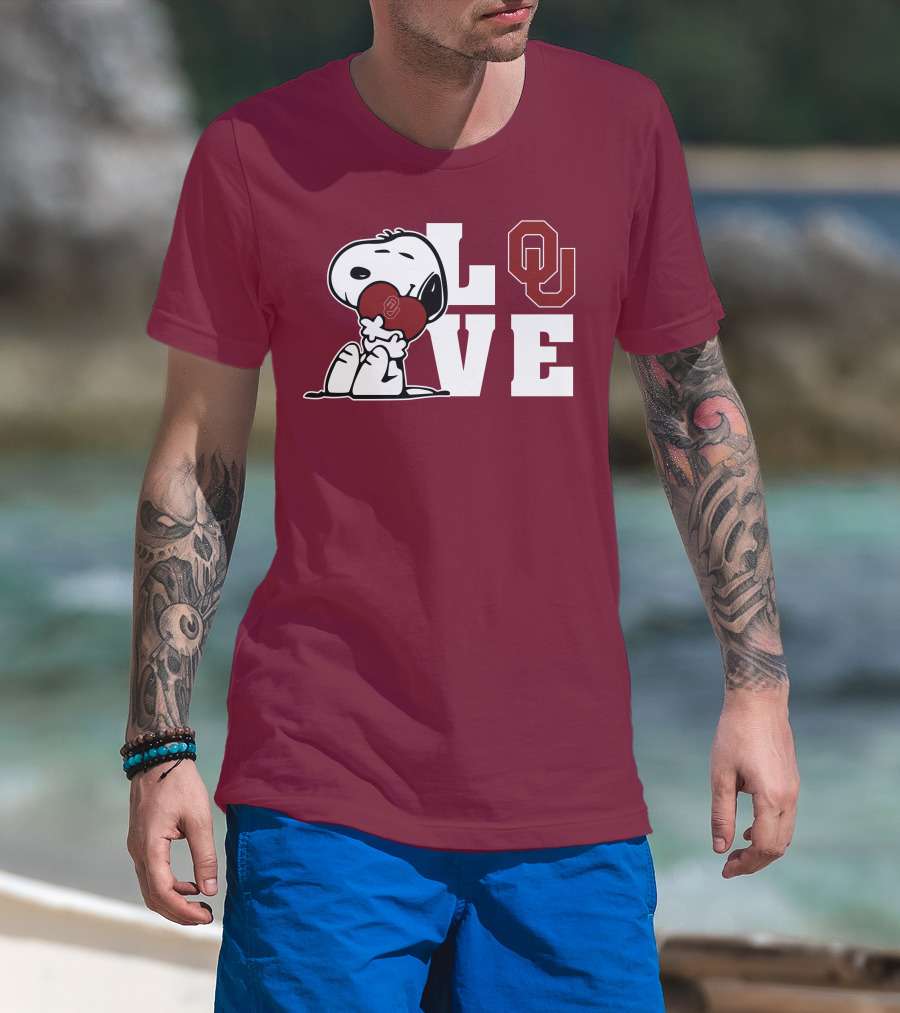 Snoopy Love Ou Oklahoma Sooners T-Shirt
