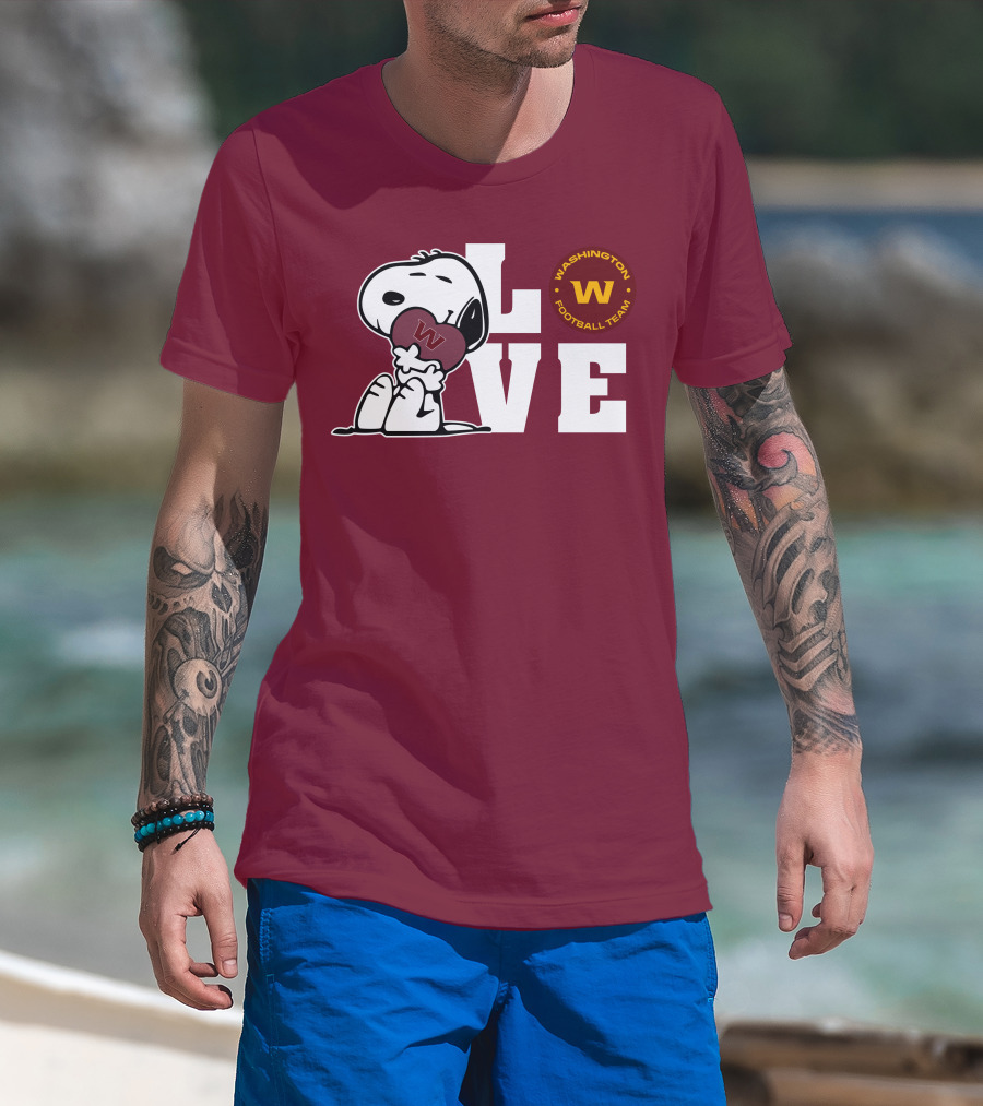 Snoopy Love Washington Football Team W T-Shirt