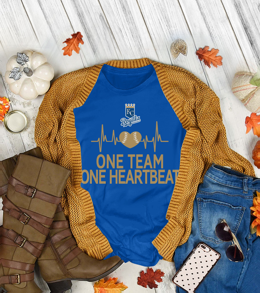 Kansas City Royals Baseball Heartbeat One Team One Heartbeat T-Shirt