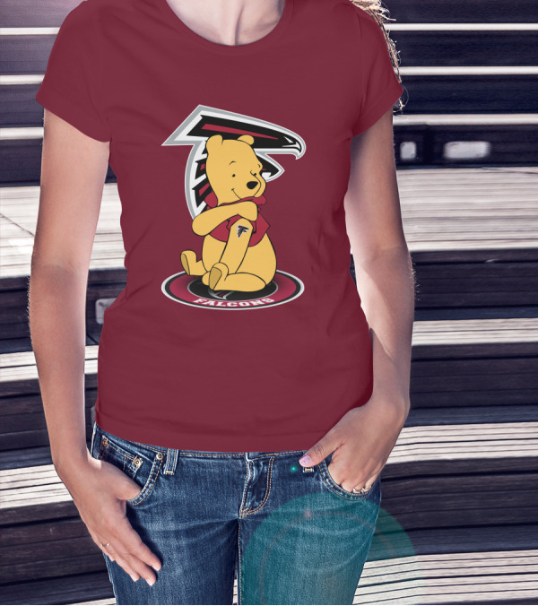 Atlanta Falcons Winnie The Pooh Mascot Crossover T-Shirt