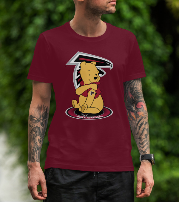 Atlanta Falcons Winnie The Pooh Mascot Crossover T-Shirt