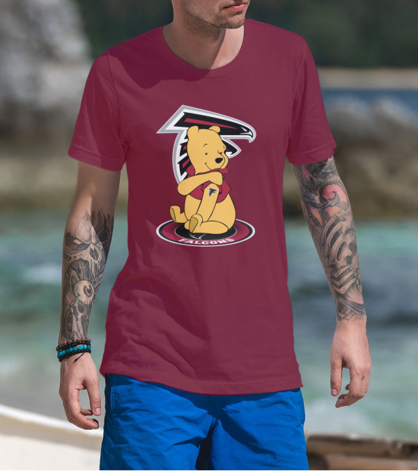 Atlanta Falcons Winnie The Pooh Mascot Crossover T-Shirt