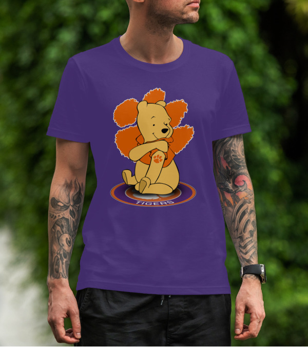 Clemson Tigers Winnie The Pooh Paw Prints T-Shirt