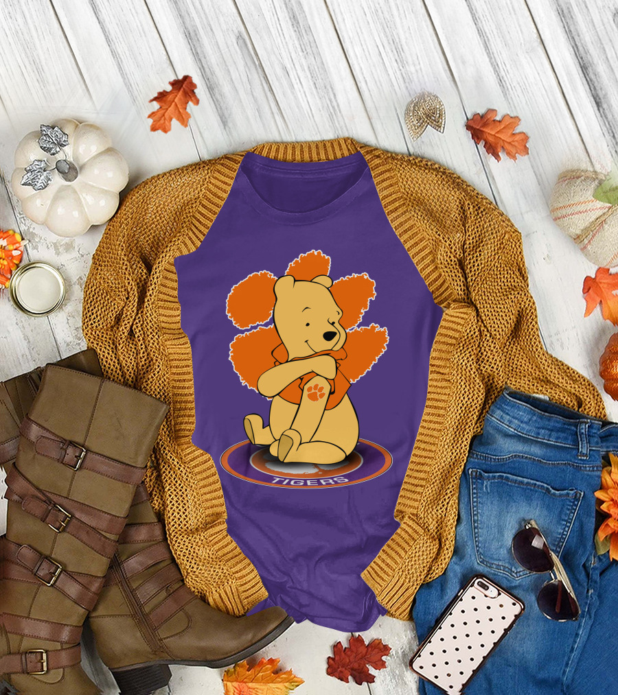 Clemson Tigers Winnie the Pooh Paw Prints T-Shirt