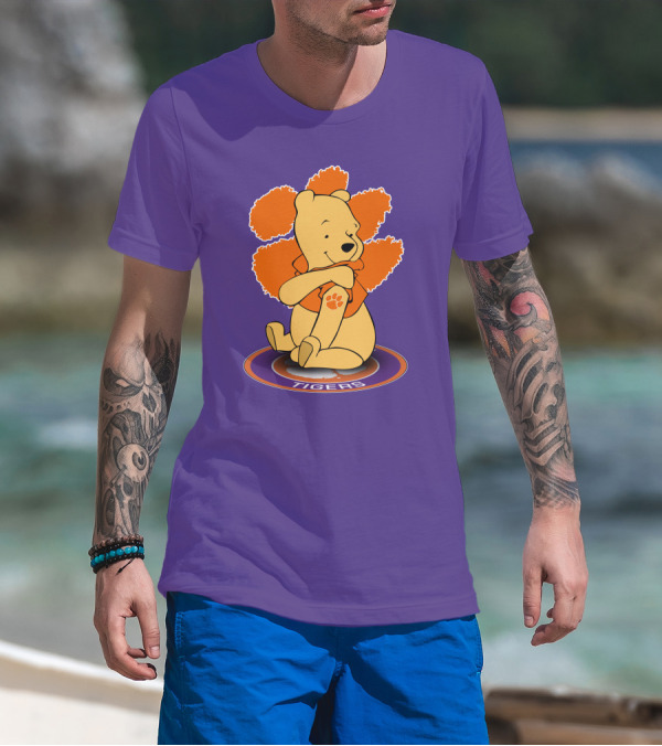 Clemson Tigers Winnie The Pooh Paw Prints T-Shirt