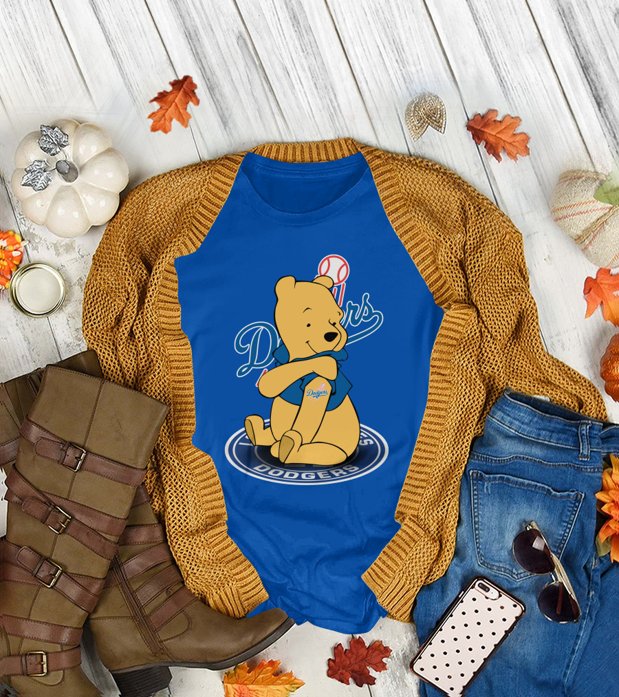 Dodgers Baseball Winnie the Pooh Los Angeles Dodgers T-Shirt