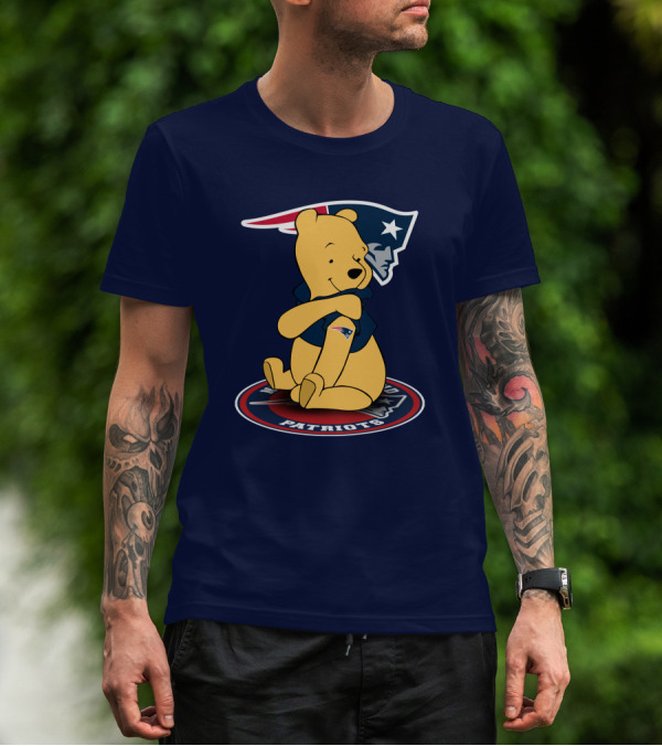 New England Patriots Winnie The Pooh Logo With Patriots Emblem T-Shirt