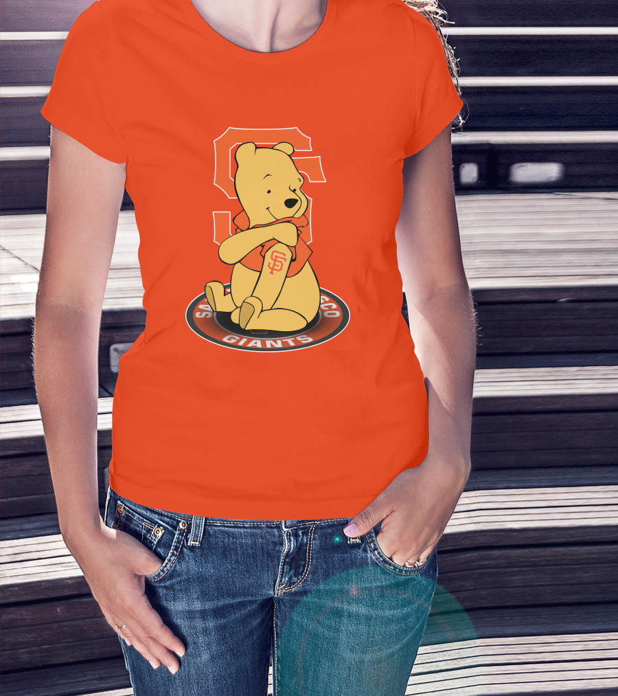 San Francisco Giants Winnie The Pooh Sitting With SF T-Shirt