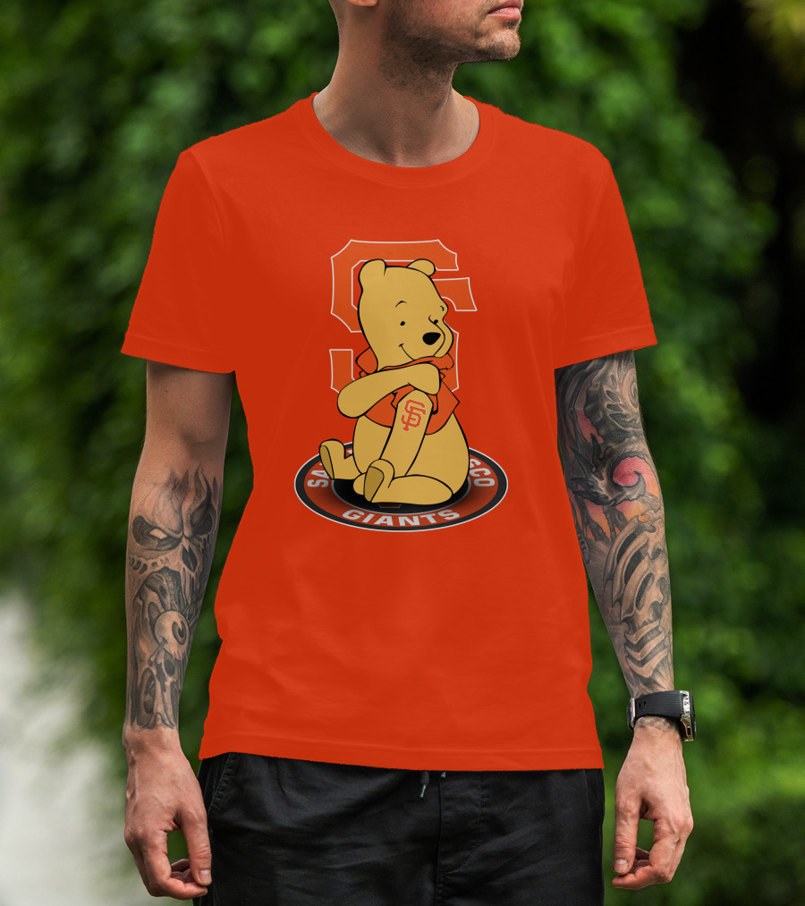 San Francisco Giants Winnie The Pooh Sitting With SF T-Shirt