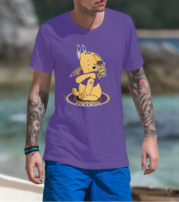 Winnie The Pooh Minnesota Vikings Crossover Fans T-Shirt